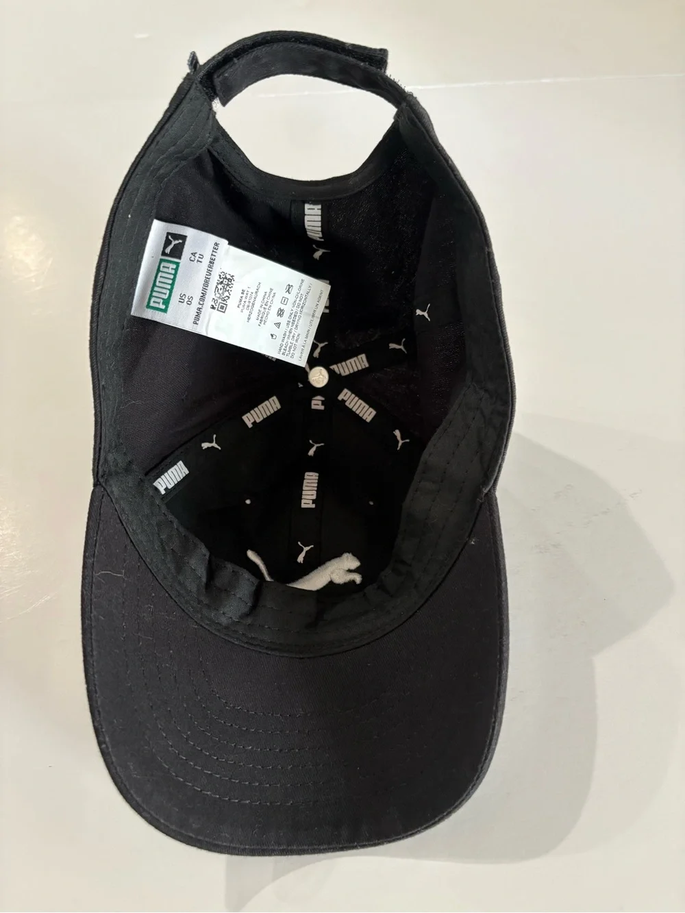 Puma Youth Black Classic Adjustable Baseball Cap Relaxed fit, Pre Curved Bill